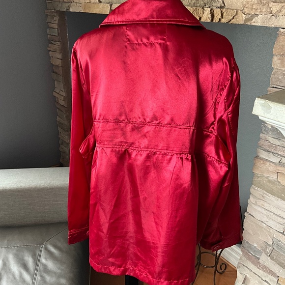Paris Blues 3X Sleek Satin Jacket Holiday Christmas Event Party Maximalist Red - Picture 6 of 9